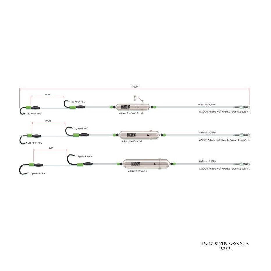 Montaje Madcat Screaming Basic River Worm & Squid