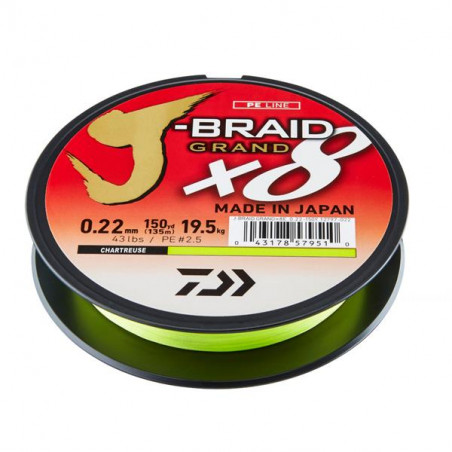 Daiwa J-Braid X8 Chartreuse 150m