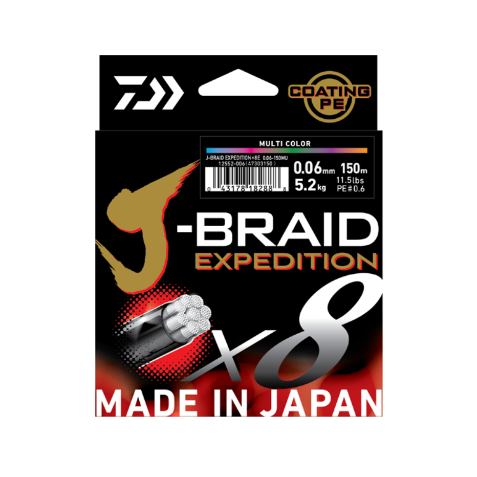 Braid Daiwa J-Braid Exp X8 Smash Orange 150m - Leurre de la pêche