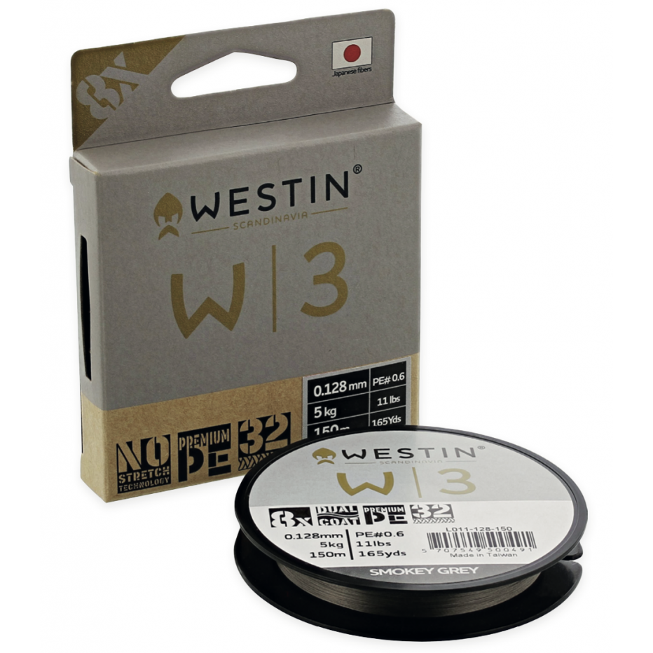 Hilo Trenzado Westin W3 8 Braid Smokey Grey 150m