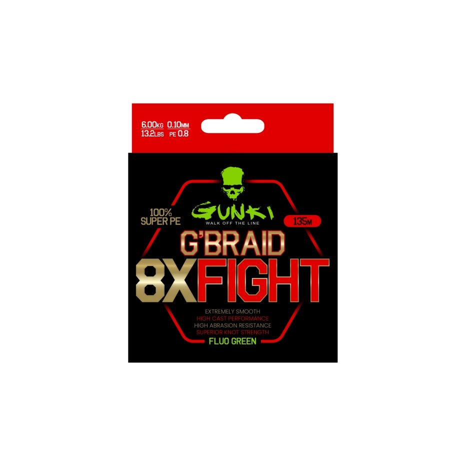 Braid Gunki G'Braid 8X Fight Fluo Green 135m