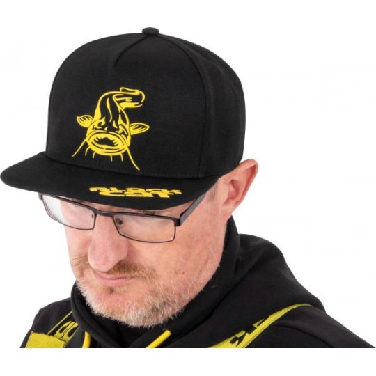 Kappe Black Cat Flat Peak Cap